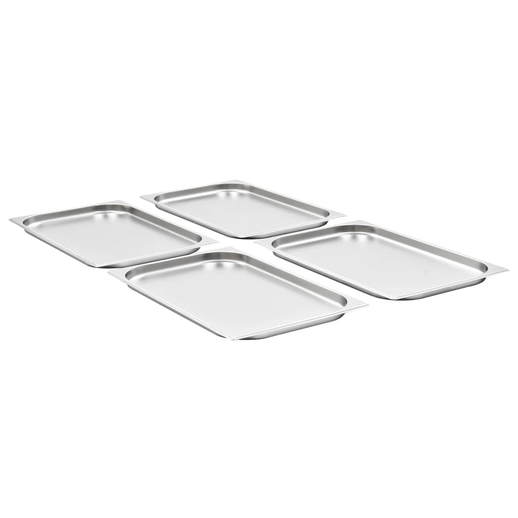 LAPOOH Contenitori Gastronorm 4 pz GN 1/1 20 mm in Acciaio Inox,Cucina e Pranzo,Accessori Strumenti Cucina,Accessori per scaldavivande a Vapore,Vaschette per scaldavivande a Vapore(SPU:50878)