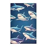 GAIREG Cute Sharks - Juego de toallas de secado de cocina, 28 x 18 pulgadas, color azul
