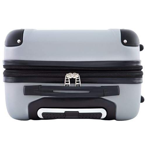 Image of Travelers Club Chicago Hardside Expandable Spinner Luggage, Silver, 22 inch Carry-On