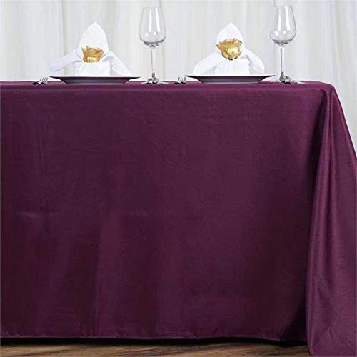 Weddings Venue Shop Seamless Polyester Rectangular Tablecloth - 72 x 120 | Eggplant | Pack of 1, (TAB_72120_EGG_POLY)