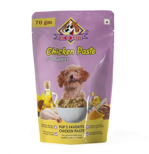 Nootie Dog's Favorite Chicken Paste-(70g) Natural Ingredients, Easy to Digest, Enhances Dog Food Gravy for Dogs, Dog Chicken Paste, Wet Gravy for Dogs, Dog Food Topper (Pack of 12x70g)