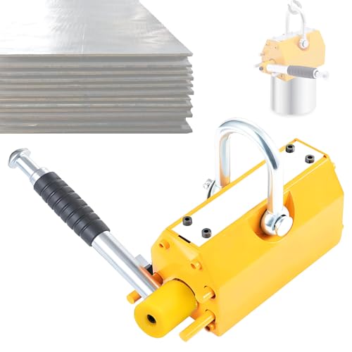 Permanent Lifting Magnet with Release for Hoist and Shop Crane, High Capacity Plate Steel Board Lifter with 2.5 Safety Factor
