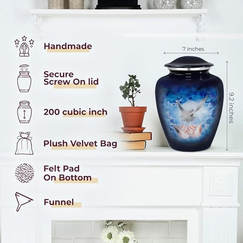 image for Trupoint Memorials Cremation Urns for Human Ashes, Decorative Burial U