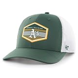 47 MLB Burgess Adjustable Snapback Mesh Trucker Hat, Adult One Size Fits All (Oakland Athletics)