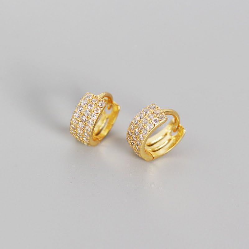 14K Gold Moissanite Hoop Earrings for Women,Dainty Natural Moissanite Huggie Earrings,Fashion Jewelry Gifts for Her - Image 3
