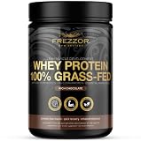 FREZZOR 100% Grass-Fed Whey Chocolate Protein Powder with UAF1000+, Keto Friendly, 21g Protein, BCAA