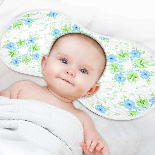 Burbuja Flower Piles Muslin Baby Burp Cloths, Soft & Absorbent Cotton Burping Rags for Newborn Boys & Girls, 2 Pack4