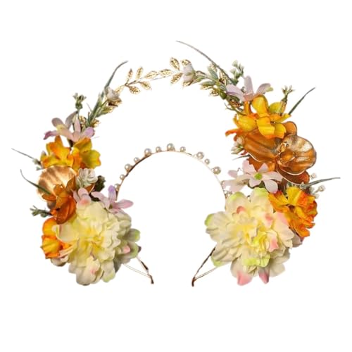 Bandeau floral cheveux ornement fleur et épingle style ancien Color3