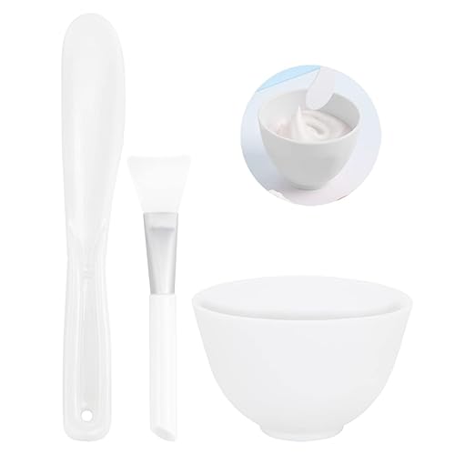 FERCAISH 3 piezas de bricolaje para máscara facial, tazón de silicona para microondas, herramienta de belleza cosmética para salón en el hogar