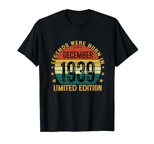 Las Leyendas Nacen En Diciembre 1939 Regalo Hombre 85 Años Camiseta