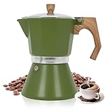 LAOION Stovetop Coffee Maker and Espresso Maker, Classic Moka Pot, Fashion Espresso Coffee Maker Mocha Pot, Greca de cafe, Cuban and Italian coffee maker for Cafetera Cubana (6 cup green)
