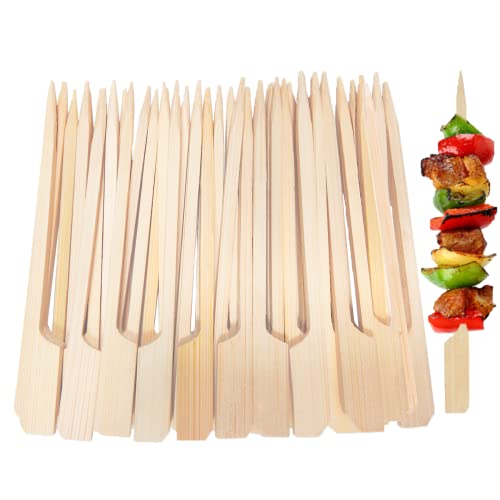 AMZJIMTOP 200 Pcs Cocktail Sticks - Bamboo (9 cm) Natural Paddle Knotted Skewers Toothpicks Food Tooth Picks for Drinks, Charcuterie, Garnish Accessories, Party Supplies