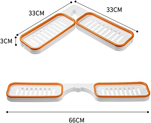 Badkamer Hoek Ponsvrij Rek, 180 Graden Roterende Hoekplank Shampoo Opbergrek, Keuken Plank Organizer (2 stuks grijs) - Image 8
