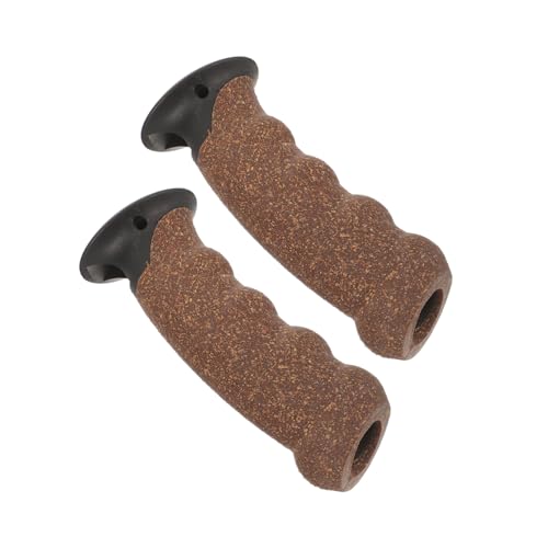 GAROZATION Mango de Bastón de Senderismo de Corcho Amarillo, 2 Piezas para Bastones de Trekking de 16 a 22 Mm, Resistente a Temperaturas Extremas, Compatible Postes de Camping y Senderismo
