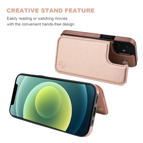 Coque durable antichoc iPhone 12 Mini dorée compatible Magsafe en cuir - 6