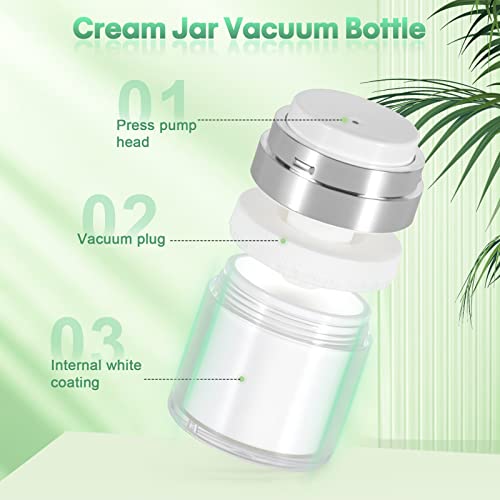 Airless Pump Jar, Vacuum Cream Jar Airless Pump Bottles Vacuum Bottle Portable Lotion Dispenser, Empty Refillable Travel Containers For Toiletries Face Cream Pot For Makeup Essence Moisturize #TOP1