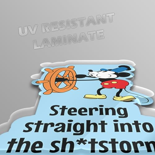 Image of Steamboat Willie Mickey Mouse Sticker Decal | Funny Sarcastic Adult Humor | 10 Variations with Hilarious Sayings | 5 inch Sticker for Laptops, Cars, Water Bottles | Regrets & Sarcasm (SSITSS-9)