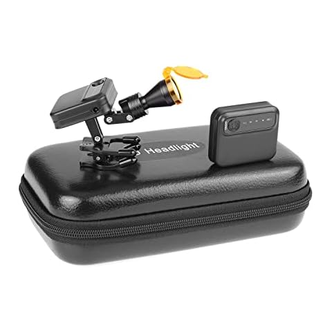 NSKI Cordless 5W Head Lamp Clip-on Type with Optical Yellow Filter and 2 Batteries DY-014 for Magnifer Loupes Cover