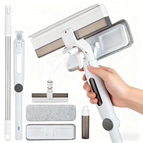 Sgmforge 5-in-1 Window Squeegee with Spray & Telescopic Pole –