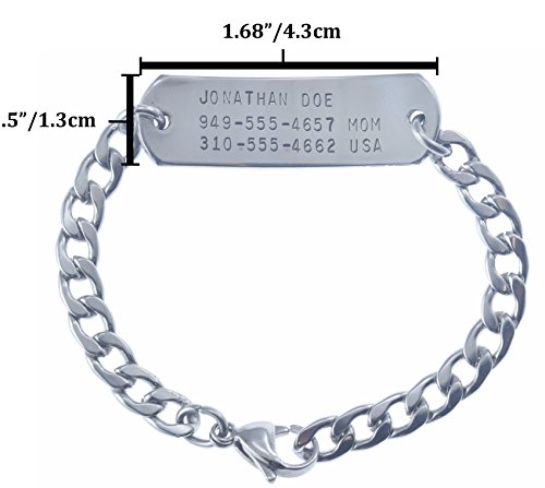 Deep Stamped Adjustable Customizable Childrens Identification Bracelet Dinosaurs (8) #TOP4