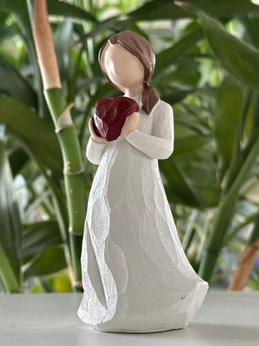 Hodao Resin Female Figurine Holding Flowers-Handcrafted Sculpture Statue for Home Decor-Elegant Resin Art Collectible for Shelf,Table or Mantel-Thoughtful Gift for Sympathy,Comfort,Remembrance (3) - Image 4