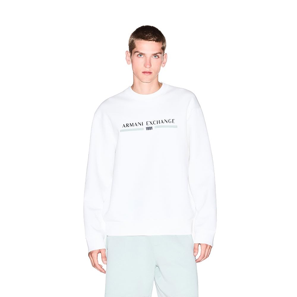 Armani Exchange Long Sleeve Big Front Logo Relaxed Fit Maglia di Tuta Uomo
