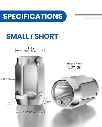 GAsupply 1/2-20 Closed End Bulge Lug Nuts