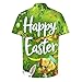 Men's Easter Button Down Shirt Funny Easter Eggs Print Short Sleeve Hawaiian Bowling Shirts Mens Easter Day T Shirts Men's Easter Shirt A, Multicolor