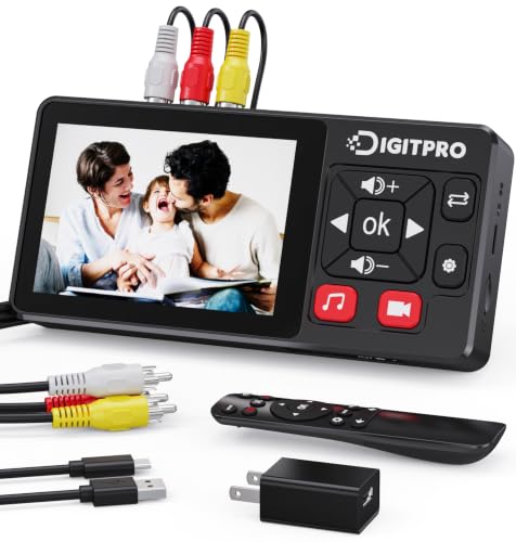 Convertitore da VHS a digitale, Registratore Video VHS Digital Recorder con Remote, Converte le Registrazioni da VHS, VCR, DVR, DVD, Hi8, Mini DV, Videocamera in Digitale