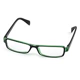  Ruilogod Rectangle Lens Full Cadre Eyewear Plain Plano Spectacles Vert Black