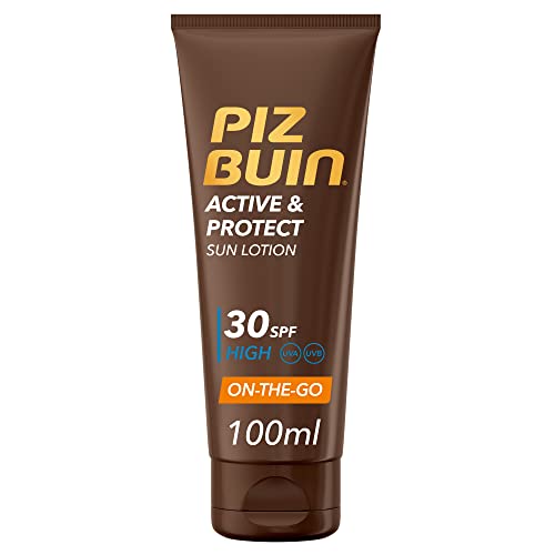 Piz Buin Crème solaire Active & Protect 30 SPF, Lotion avec filtres UVA/UVB avancés, protection élevée, format de voyage 100 ml Cover
