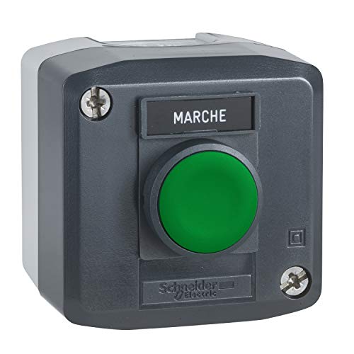 Botonera Schneider Electric XALD101 pulsador verde de marcha y caja de control para motor