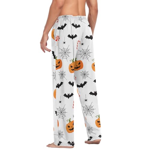 Mens Pajama Pants Halloween Themed Pattern Pumkins Soft Lounge Sleep Pant with Pockets Sleepwear PJ Bottoms for Men4