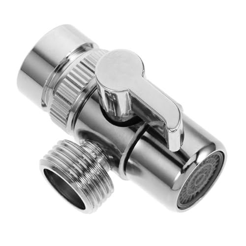 Operitacx Válvula de conmutación de tubería de agua manguera hidromiel Adaptador de fregadero divisor de línea de agua adaptador de grifo para lavadora portátil todo bronce Silver