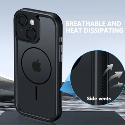 Image of Enflamo Back Cover Case for iPhone 15 Plus Polycarbonate Matte | Ultra Hybrid | Lens Protection & Raised Edges (Black)