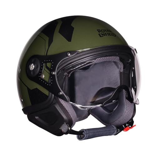Royal Enfield Airforce 1901 Open Face Helmet | Certification: ISI & DOT | High Impact Grade ABS Shell|High Strength EPS Liner for Added Strength|Sleek