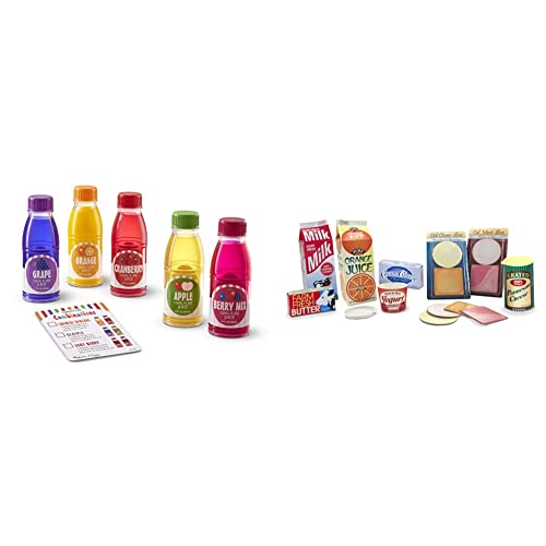 Melissa & Doug Tip & Sip Toy Juice Bottles & Fridge Groceries #TOP11