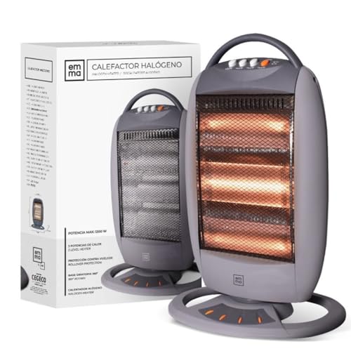Calefactor EMMA   Envío 24h   Radidador Ultrasilencioso   Alta Categoría   Estufa con Protección de Sobrecalentamiento   Halógeno   Hasta 25m2   Radiador Bajo Consumo   Niveles de Potencia