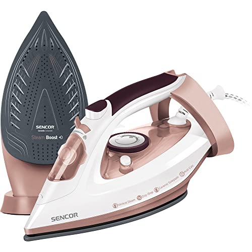 Steam Iron, 3100W, White/Pink