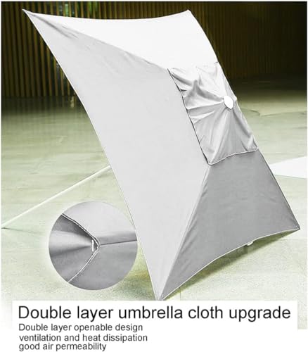 Toile de remplacement pour parasol 2x2m gris à 4 baleines pour jardin