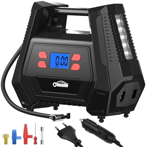 Oasser Compresseur Voiture Compresseur à Air Portatif 12v 220V Go...