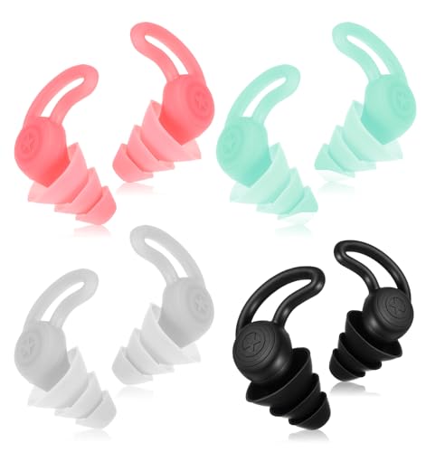 4 Pairs Kids Reusable Noise Cancelling Earplugs, Multi-Color