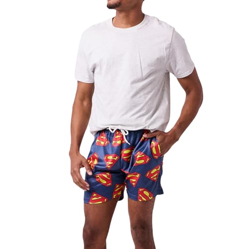 Superman short en maille pour homme bleu marine cadeau idéal anniversaire