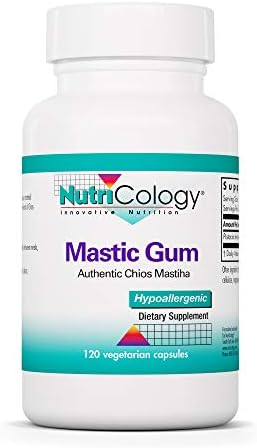 Nutricology Mastic Gum - Authentic Chios Mastiha - GI Health, Metabolism - 120 Vegetarian Capsules