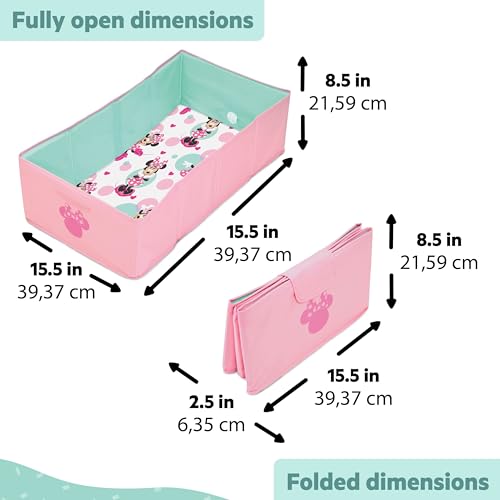 Image of Disney Baby Minnie Mouse Tuckaway Toddler Folding Tub, Converts Shower to Bathtub, Folds to Store, Easy to Clean, Portable Baby Bathtub for Travel, 12M-5Y