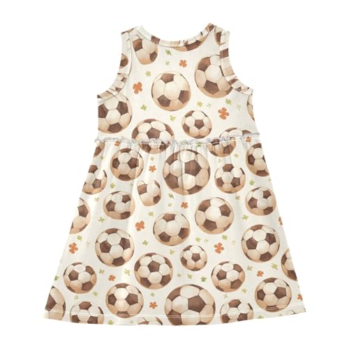 KLL Watercolor Brown Football Girl Dresses Cute Sundress Comfy Outfits Sleeveless2