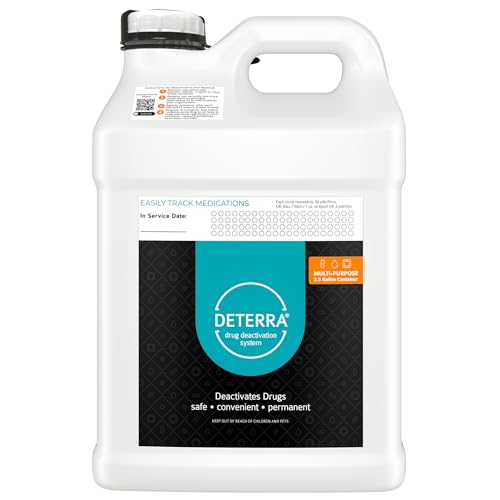 Deterra Multi-Purpose - Drug Deactivation and Medication Disposal System - Safe Medication, Pill, and Liquid Destroyer - 2.5 Gallon Container (2-Pack)