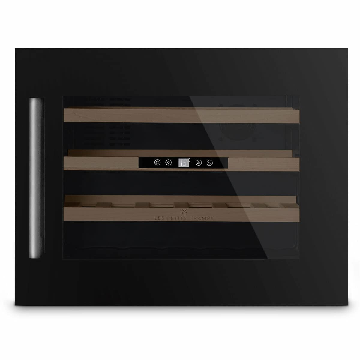 Les Petits Champs Vinoteca 24 Botellas CAVCIB24 Black Edition, 57L, 3 Estantes, Ajustable de 5 a 22°C, Enfriamiento Termodinámico, Diseño Elegante, LED, Anti-UV