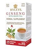 Hyleys Ginseng & Green Tea with Natural Guarana & Orange Flavor - Herbal Energy Tea - 25 Tea Bags