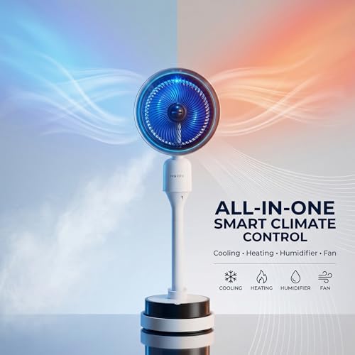 Image of MORPH 707 Smart Fan with Cooling, Heating & Mist (Humidifier) | 120 Airflow, Remote Control, 3 Speed Modes, LED Display, Tower Fan for Home & Office (White)